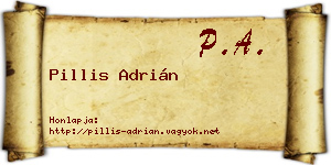 Pillis Adrián névjegykártya